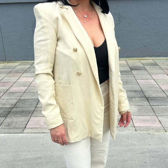 Valentina Shah Cream Blazer size 2 - Picture 4 of 11